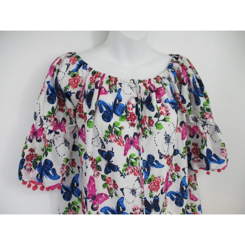 America & Beyond Womens Small Boho Multicolor Butterfly Print Dress - Picture 4 of 13